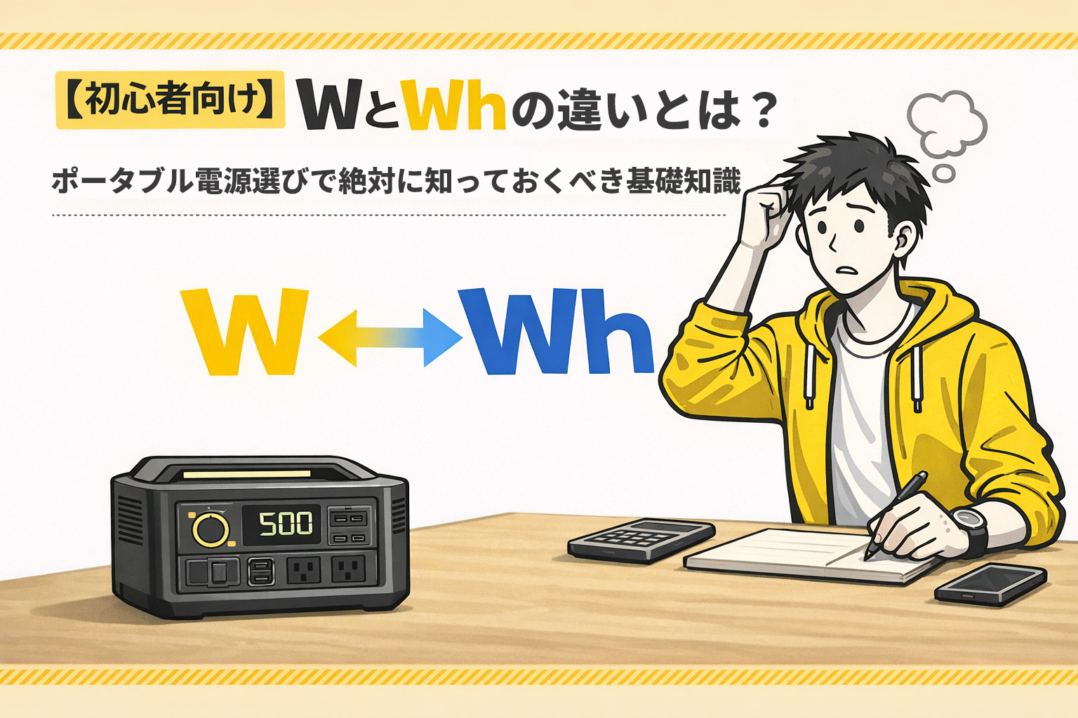 【初心者向け】WとWhの違いとは？ポータブル電源選びで絶対に知っておくべき基礎知識