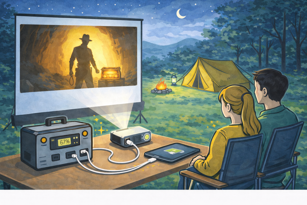 プロジェクターをポタ電で見る場合