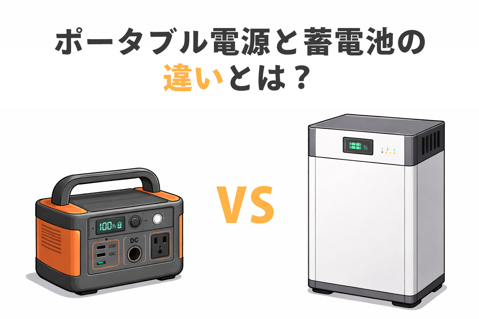 ポータブル電源と蓄電池の違いとは？